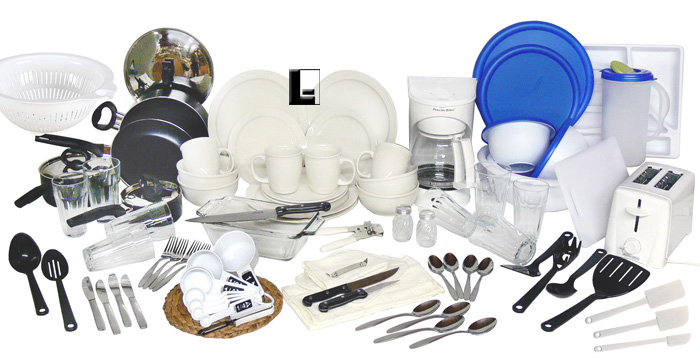 Basics Kitchen Kit, Service for 8 - Lodging Kit Company