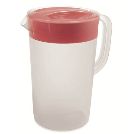2 Qt. Clear Pitcher, Red Top - Rubbermaid - Lodging Kit Company