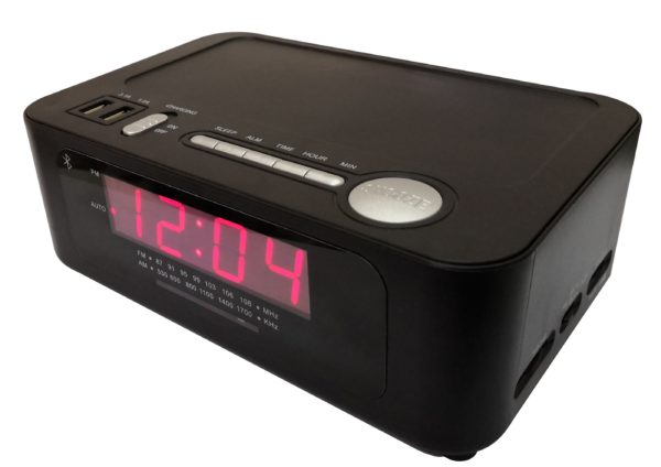 wireless charging in-room clock radio & alarm w/ bluetooth