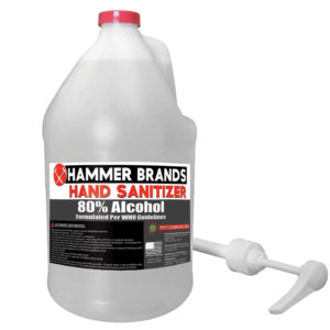 HAMMER BRANDS hand sanitizer and surface sanitizer gallon, 75% alcohol, made in USA