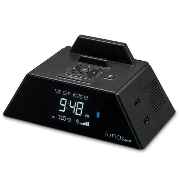 Luna by CONAIR® Alarm Clock, Charging Station w/Bluetooth® Wireless Technology WCR450