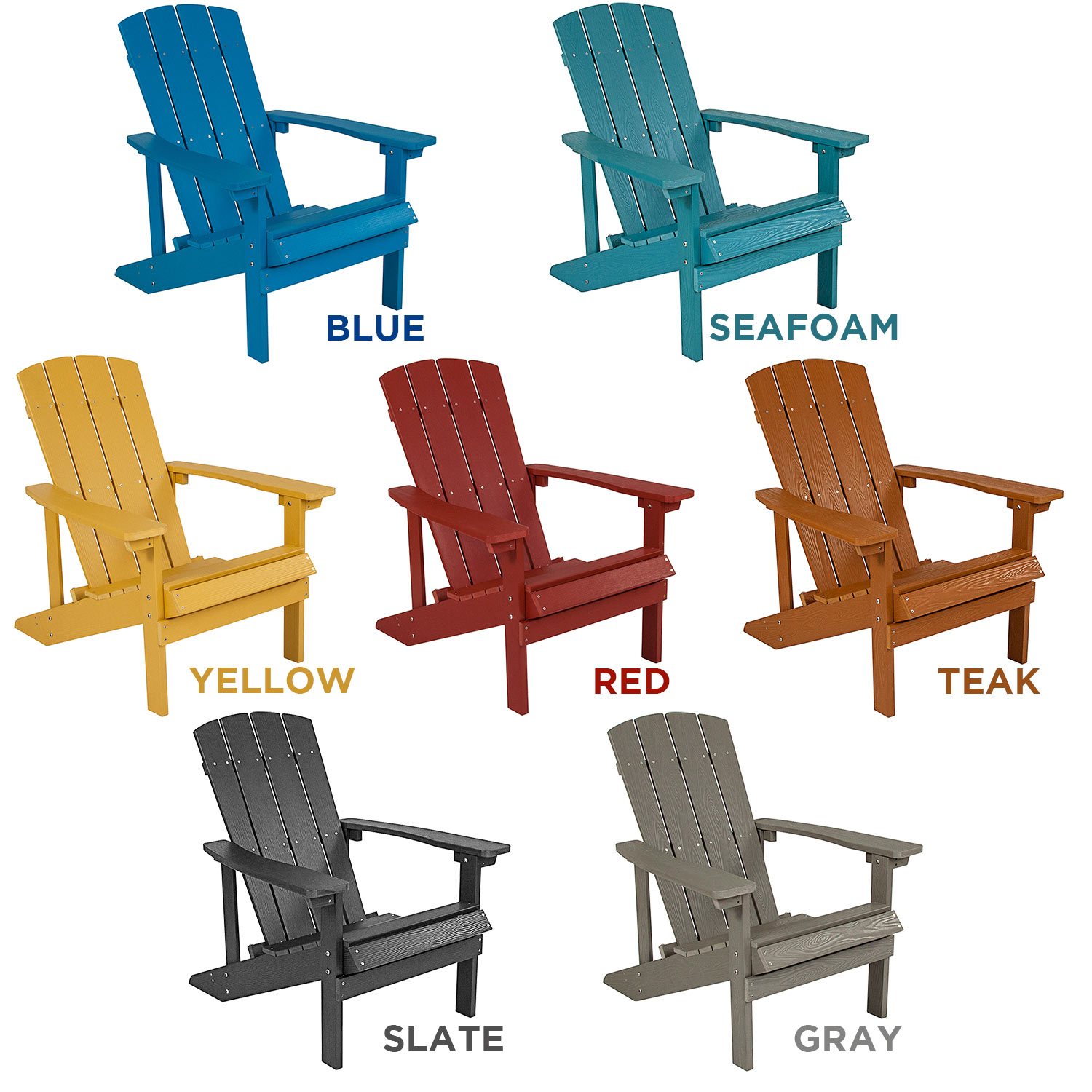 Adirondack Chairs Colors Poly Composite C14501 