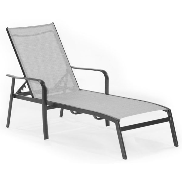 Outdoor chaise lounge, commercial sling fabric chair for hotel pools