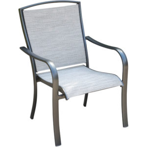 Aluminum dining chair, sling fabric