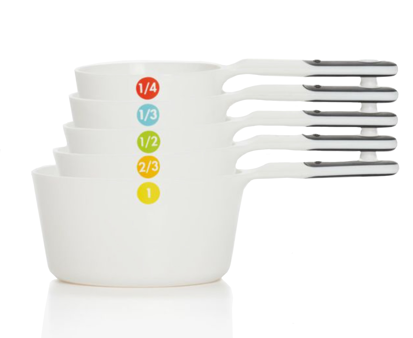 6 Piece Plastic Measuring Cups Set - White - Lodging Kit Company