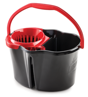 Clean & Rinse Bucket with Wringer, 4 Gallon, Black